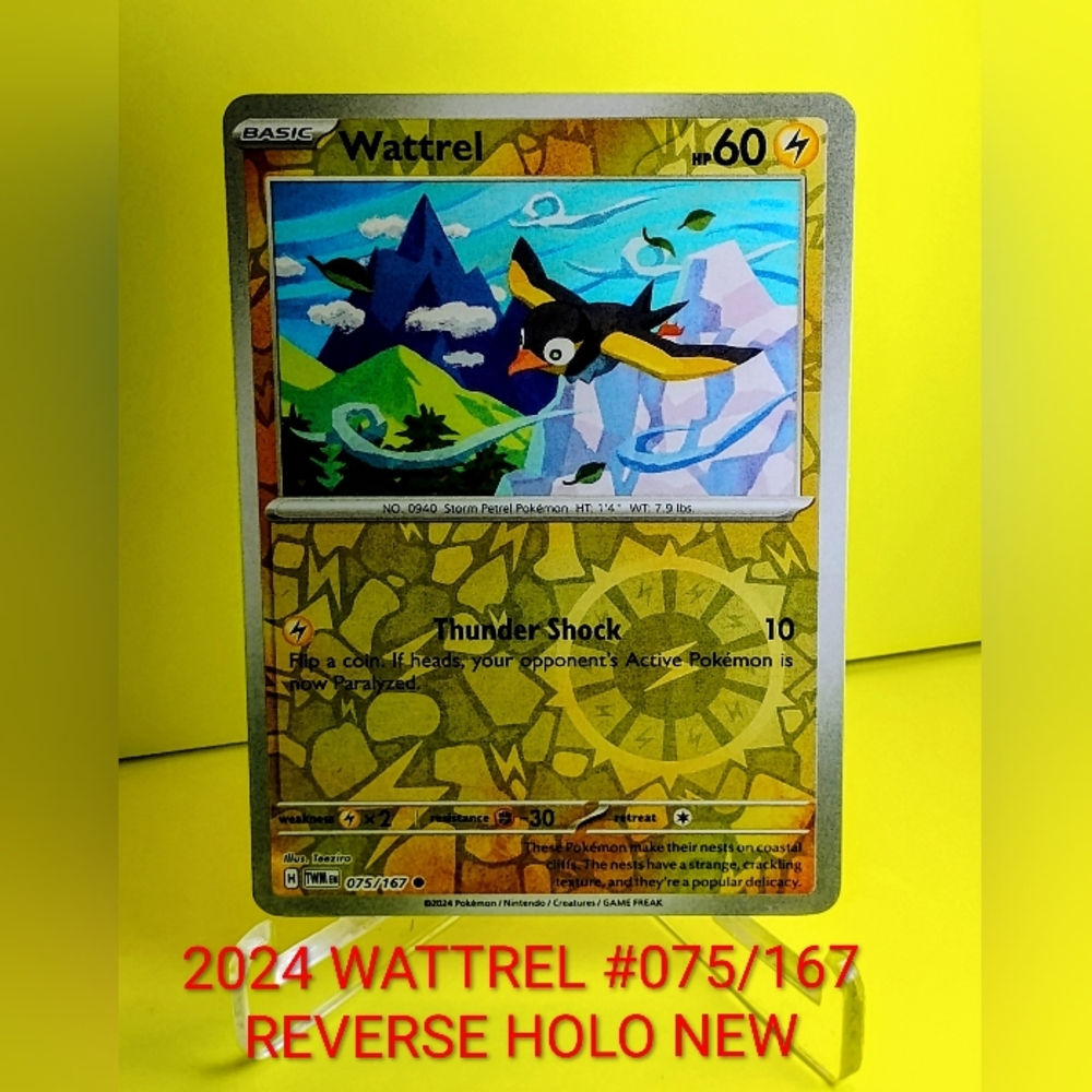 Wattrel # 075/167common Reverse Pokemon Holo Trading Card New From Fresh Pack